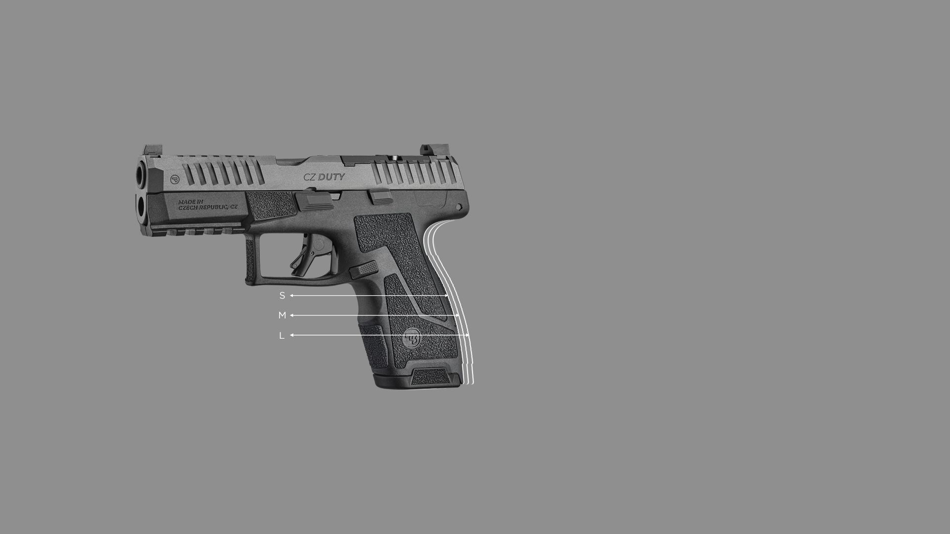 CZ DUTY ergonomie a velikosti rukojeti